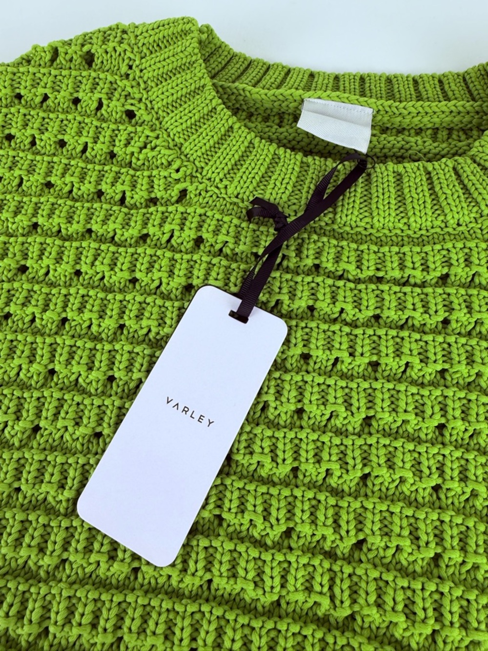 Varley Jenson Open Stitch Knit Vest in Apple Green - Picture 3 of 7